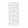 Codel Doors 30" x 80" x 1-3/8" Primed 5-Panel Equal Panel Interior Shaker 4-9/16" RH Prehung Door w/Mtt Blk Hngs 2668pri8405RH10B4916